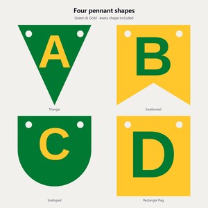 Banner verde y dorado con el espíritu escolar en formato SVG, para uso comercial / Cricut Silhouette A-Z 0-9 imagen 2