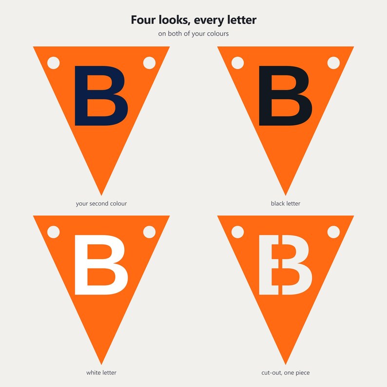Orange & Navy School Spirit Banner SVG, Commercial Use | Cricut Silhouette A-Z 0-9 image 3