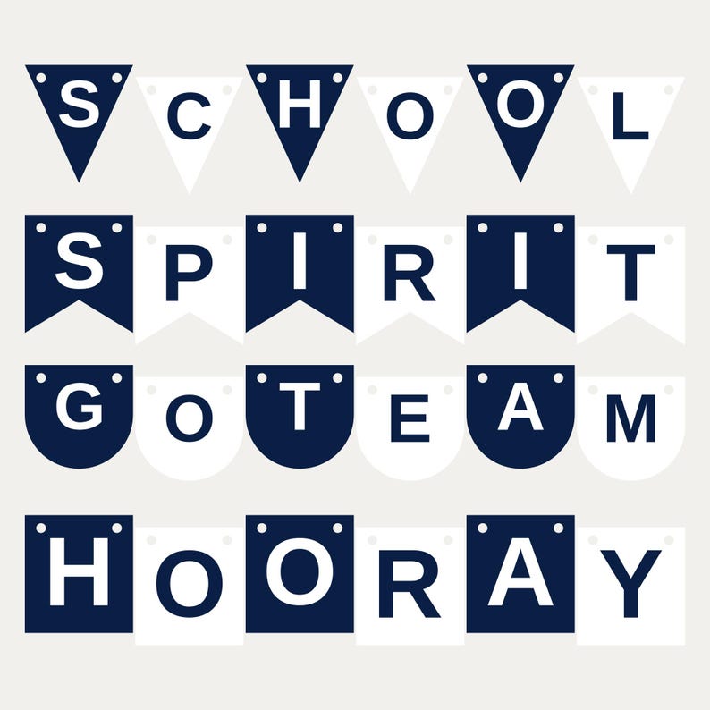 Schulbanner in Marineblau und Weiß (SVG), kommerzielle Nutzung | Cricut Silhouette A-Z 0-9 Bild 1