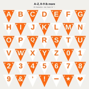 Orange & White School Spirit Banner SVG, Commercial Use | Cricut Silhouette A-Z 0-9 image 4