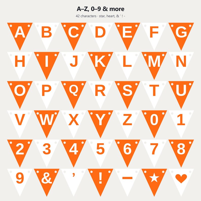 Orange & White School Spirit Banner SVG, Commercial Use | Cricut Silhouette A-Z 0-9 image 4