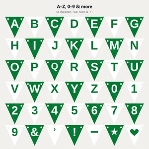 Green & White School Spirit Banner SVG, Commercial Use | Cricut Silhouette A-Z 0-9 image 4