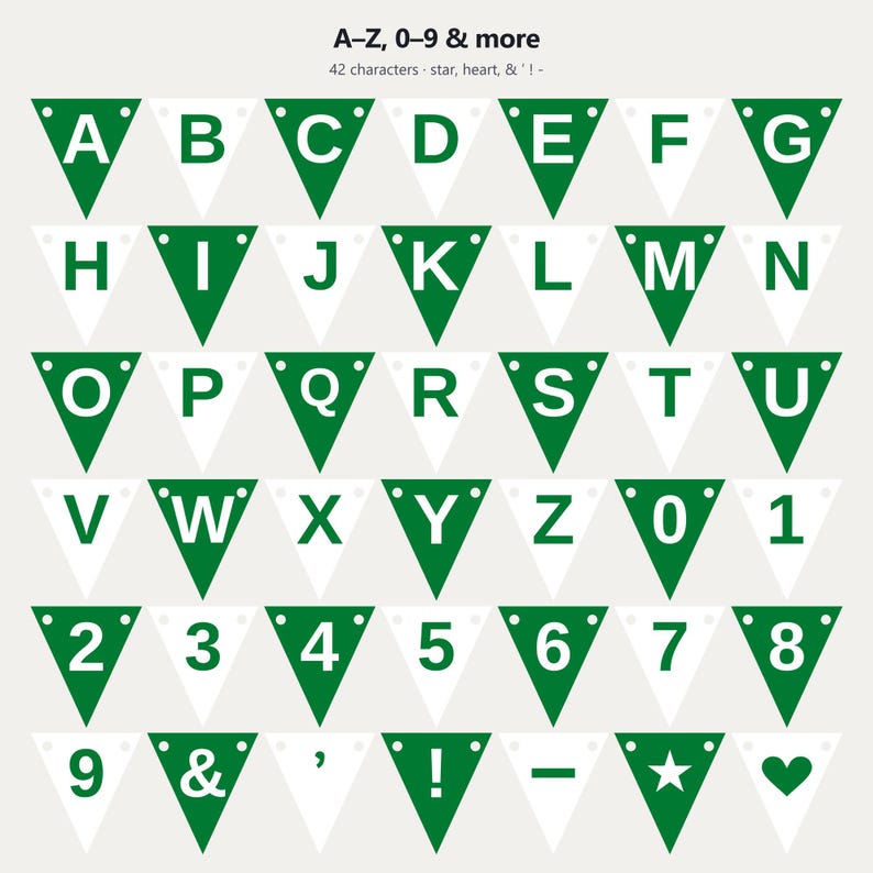 Green & White School Spirit Banner SVG, Commercial Use | Cricut Silhouette A-Z 0-9 image 4