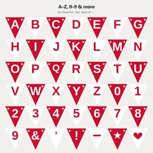 Red & White School Spirit Banner SVG, Commercial Use | Cricut Silhouette A-Z 0-9 image 4