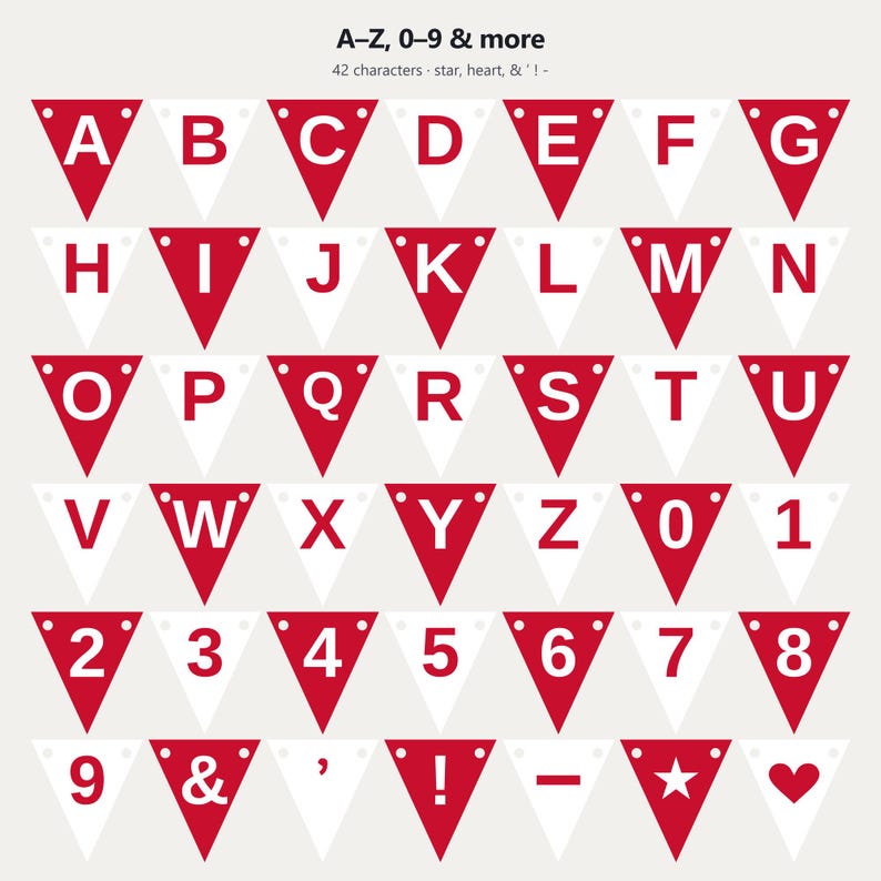 Red & White School Spirit Banner SVG, Commercial Use | Cricut Silhouette A-Z 0-9 image 4