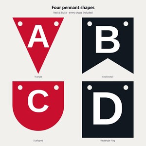 Red & Black School Spirit Banner SVG, Commercial Use | Cricut Silhouette A-Z 0-9 image 2