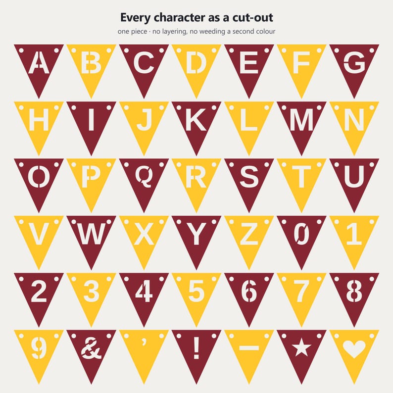 Banner de espíritu escolar granate y dorado SVG, uso comercial / Cricut Silhouette A-Z 0-9 imagen 5