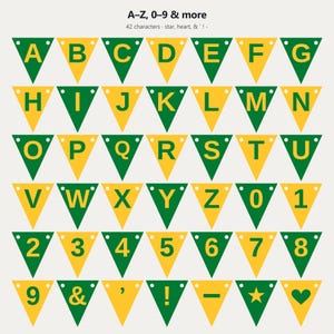 Banner verde y dorado con el espíritu escolar en formato SVG, para uso comercial / Cricut Silhouette A-Z 0-9 imagen 4