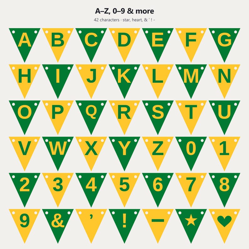 Banner verde y dorado con el espíritu escolar en formato SVG, para uso comercial / Cricut Silhouette A-Z 0-9 imagen 4