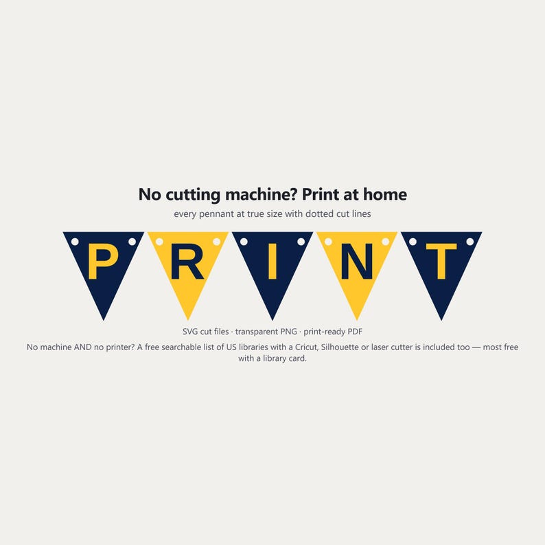 Navy & Gold School Spirit Banner SVG, Commercial Use | Cricut Silhouette A-Z 0-9 image 6