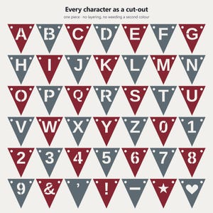 Schulbanner in Bordeauxrot und Grau (SVG-Datei), kommerzielle Nutzung | Cricut Silhouette A-Z 0-9 Bild 5