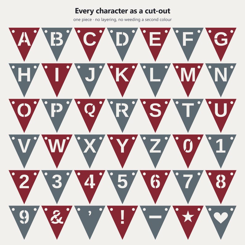 Schulbanner in Bordeauxrot und Grau (SVG-Datei), kommerzielle Nutzung | Cricut Silhouette A-Z 0-9 Bild 5
