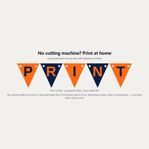 Orange & Navy School Spirit Banner SVG, Commercial Use | Cricut Silhouette A-Z 0-9 image 6