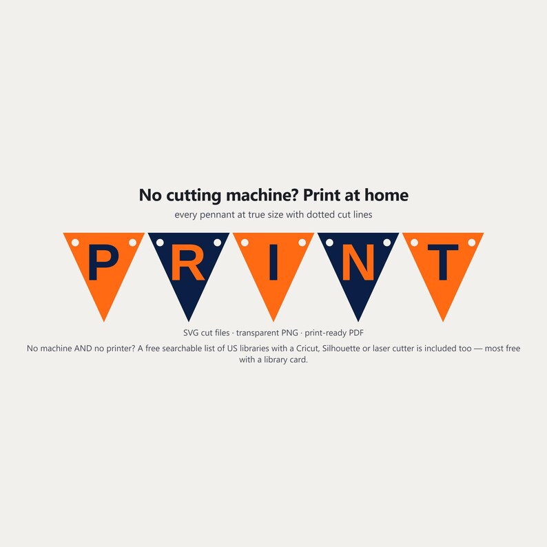 Orange & Navy School Spirit Banner SVG, Commercial Use | Cricut Silhouette A-Z 0-9 image 6