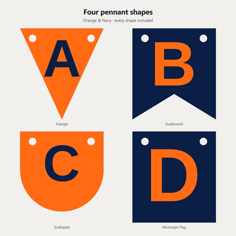 Orange & Navy School Spirit Banner SVG, Commercial Use | Cricut Silhouette A-Z 0-9 image 2