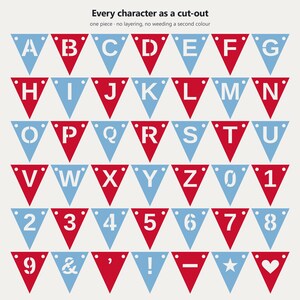 Banner escolar Columbia Blue & Red em SVG, uso comercial | Cricut Silhouette A-Z 0-9 imagem 5