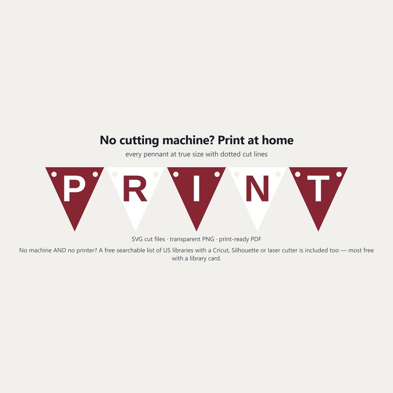 マルーン＆ホワイトのスクールスピリットバナーSVG、商用利用可 | Cricut Silhouette A-Z 0-9 画像 6