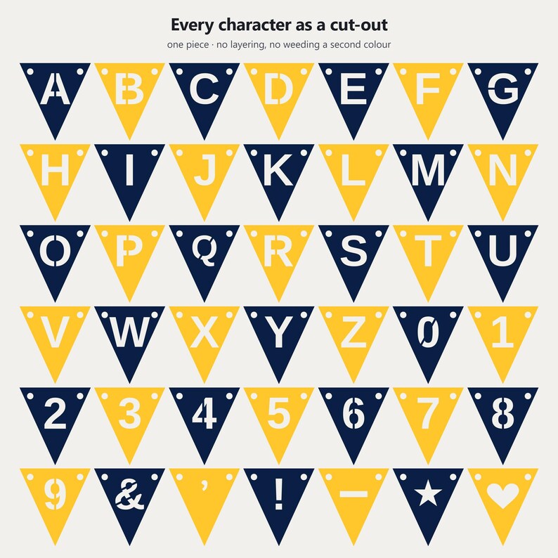 Navy & Gold School Spirit Banner SVG, Commercial Use | Cricut Silhouette A-Z 0-9 image 5