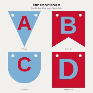 Banner escolar Columbia Blue & Red em SVG, uso comercial | Cricut Silhouette A-Z 0-9 imagem 2