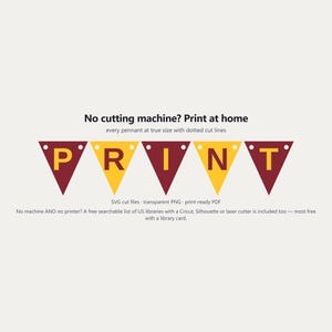 Banner de espíritu escolar granate y dorado SVG, uso comercial / Cricut Silhouette A-Z 0-9 imagen 6