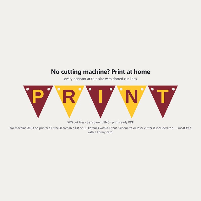 Banner de espíritu escolar granate y dorado SVG, uso comercial / Cricut Silhouette A-Z 0-9 imagen 6