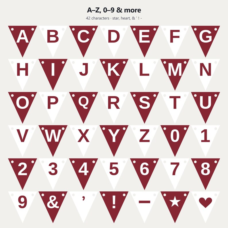 マルーン＆ホワイトのスクールスピリットバナーSVG、商用利用可 | Cricut Silhouette A-Z 0-9 画像 4