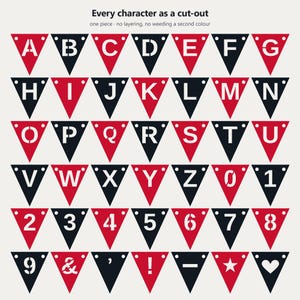 Red & Black School Spirit Banner SVG, Commercial Use | Cricut Silhouette A-Z 0-9 image 5
