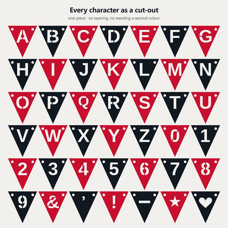 Red & Black School Spirit Banner SVG, Commercial Use | Cricut Silhouette A-Z 0-9 image 5