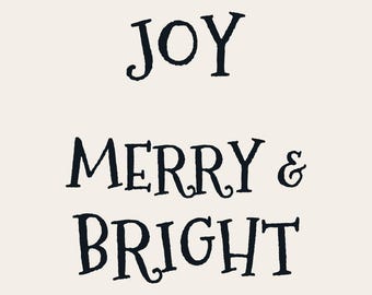Christmas Word Sign SVG Bundle | 20 Sayings, Joy Noel Believe Merry and Bright Let It Snow, Decor Cut Files for Cricut Silhouette