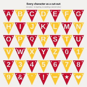Red & Gold School Spirit Banner SVG, Commercial Use | Cricut Silhouette A-Z 0-9 image 5
