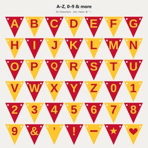 Red & Gold School Spirit Banner SVG, Commercial Use | Cricut Silhouette A-Z 0-9 image 4