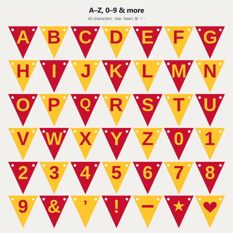 Red & Gold School Spirit Banner SVG, Commercial Use | Cricut Silhouette A-Z 0-9 image 4