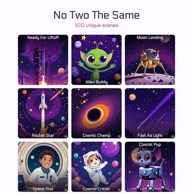 Tarjetas de la aventura espacial: 100 días de clases / Cricut Silhouette PNG PDF / Descarga digital imprimible imagen 4