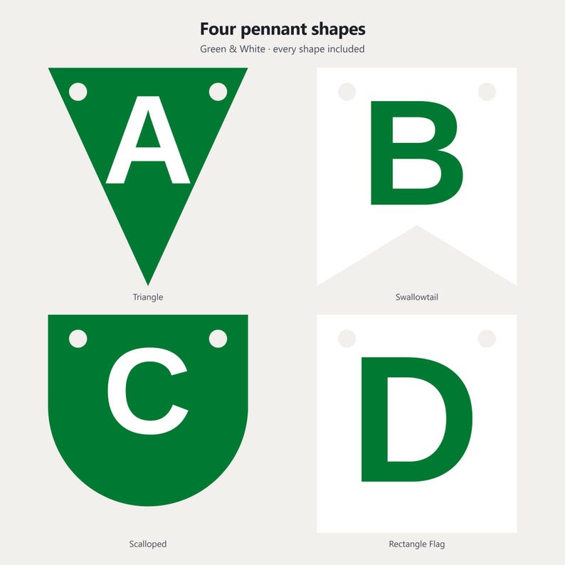 Green & White School Spirit Banner SVG, Commercial Use | Cricut Silhouette A-Z 0-9 image 2