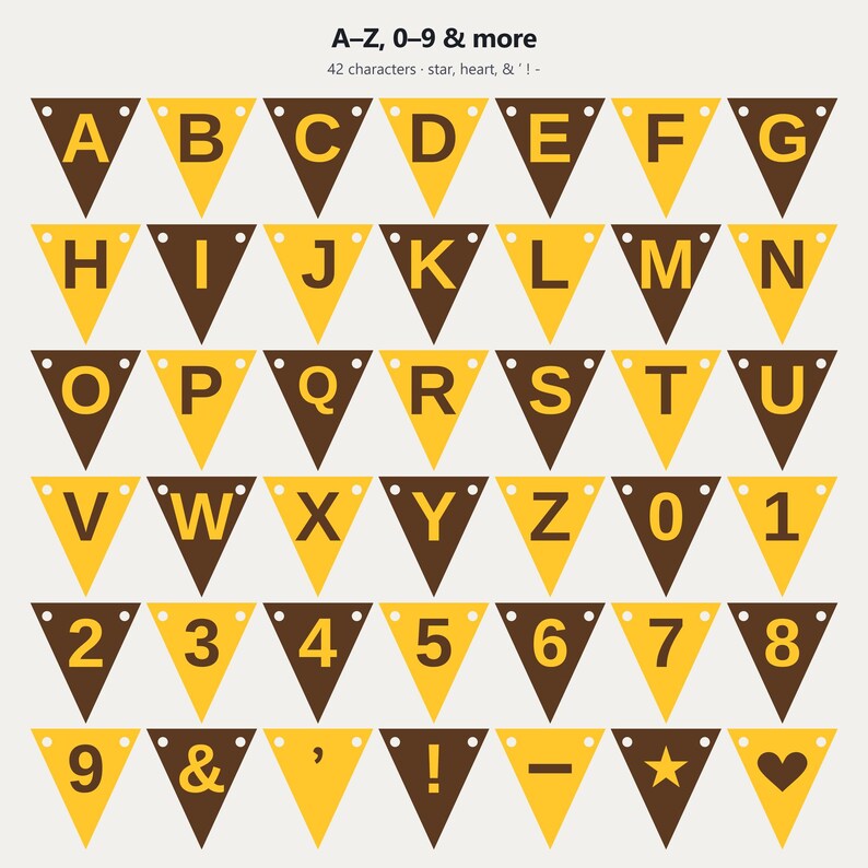 Brown & Gold School Spirit Banner SVG, Commercial Use | Cricut Silhouette A-Z 0-9 image 4