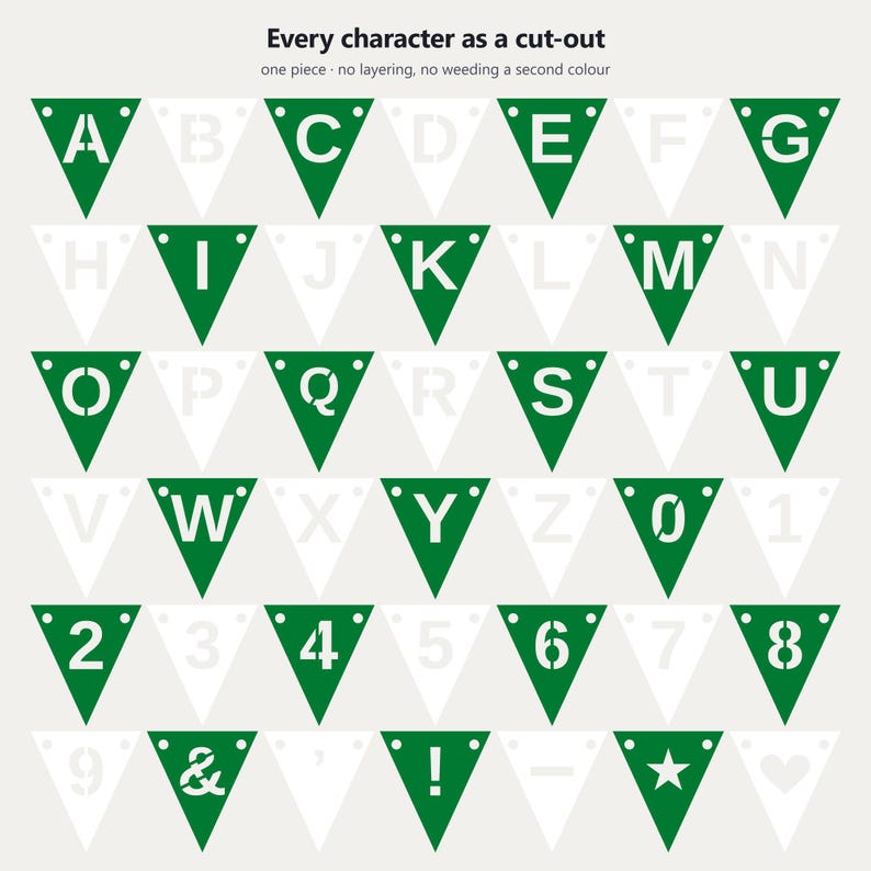 Green & White School Spirit Banner SVG, Commercial Use | Cricut Silhouette A-Z 0-9 image 5