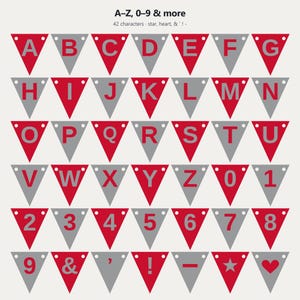 Scarlet & Gray School Spirit Banner SVG, Commercial Use | Cricut Silhouette A-Z 0-9 image 4