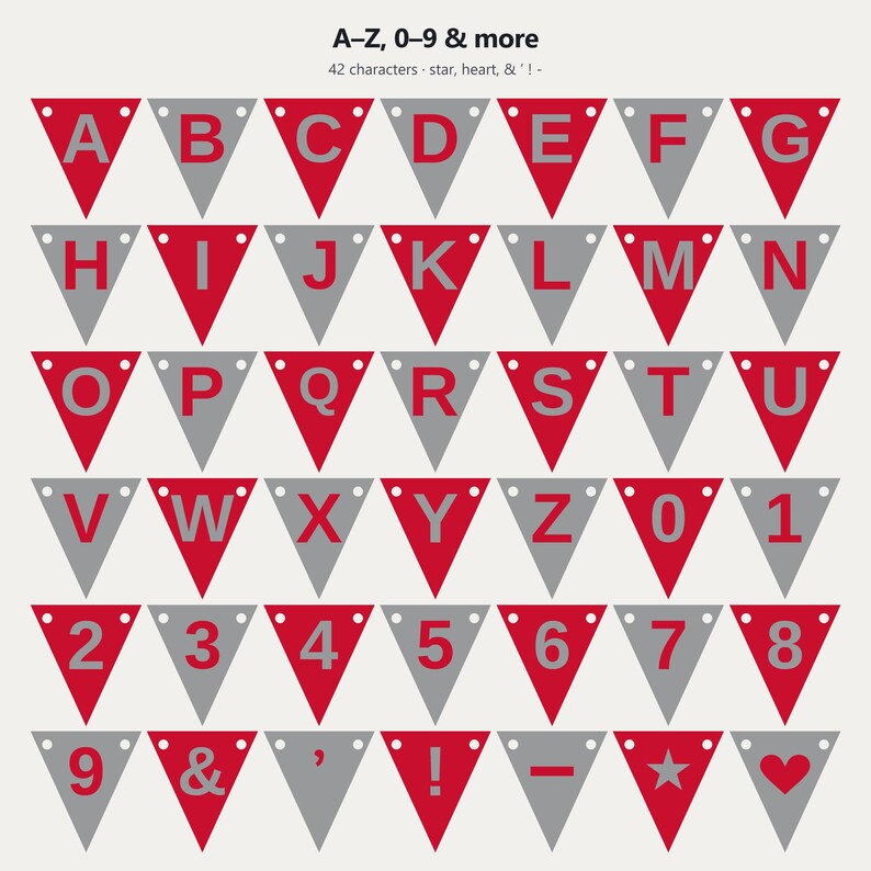 Scarlet & Gray School Spirit Banner SVG, Commercial Use | Cricut Silhouette A-Z 0-9 image 4