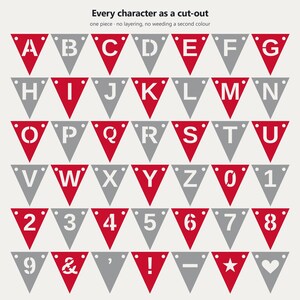 Scarlet & Gray School Spirit Banner SVG, Commercial Use | Cricut Silhouette A-Z 0-9 image 5