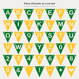 Banner verde y dorado con el espíritu escolar en formato SVG, para uso comercial / Cricut Silhouette A-Z 0-9 imagen 5