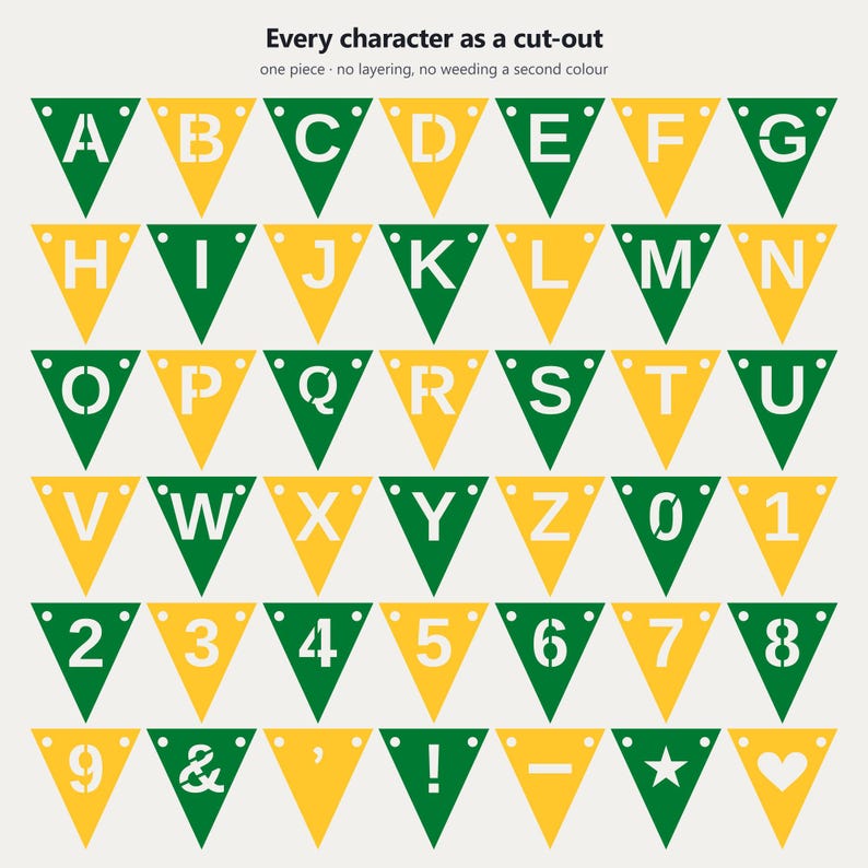 Banner verde y dorado con el espíritu escolar en formato SVG, para uso comercial / Cricut Silhouette A-Z 0-9 imagen 5