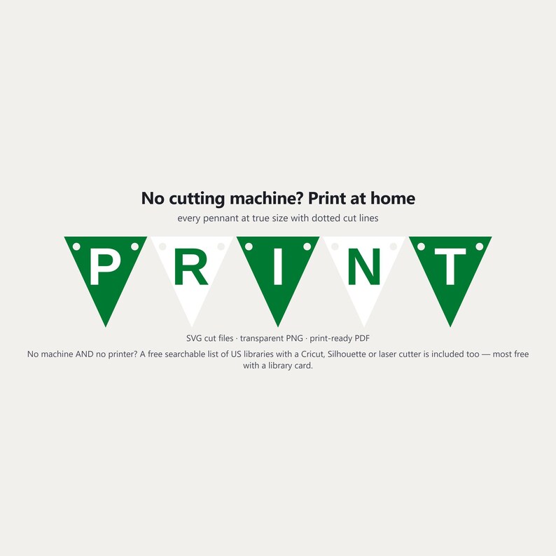 Green & White School Spirit Banner SVG, Commercial Use | Cricut Silhouette A-Z 0-9 image 6