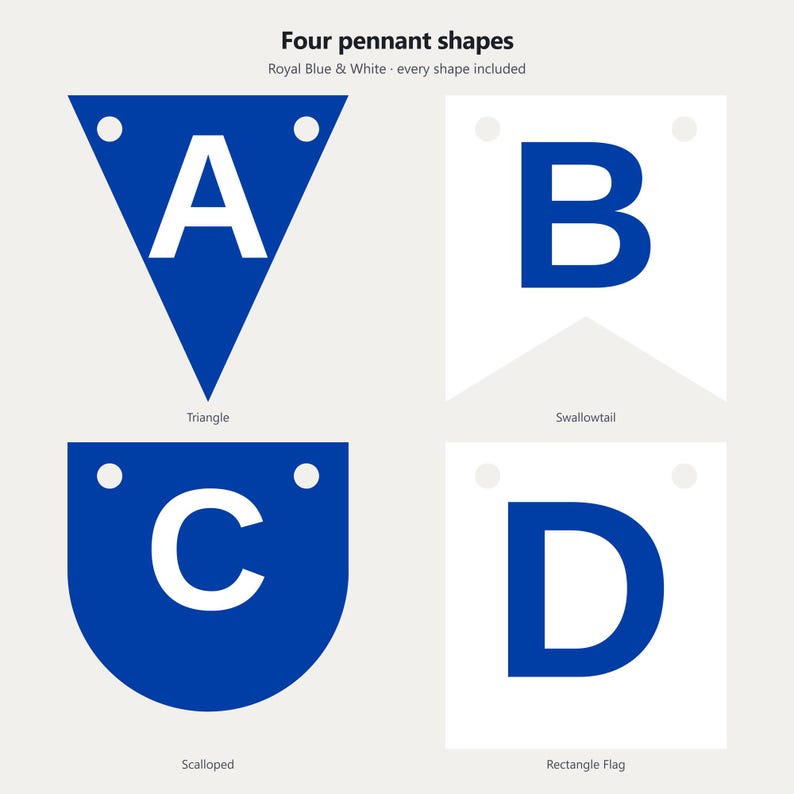 Royal Blue & White School Spirit Banner SVG, Commercial Use | Cricut Silhouette A-Z 0-9 image 2