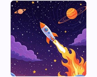 Tarjetas de la aventura espacial: 100 días de clases / Cricut Silhouette PNG PDF / Descarga digital imprimible