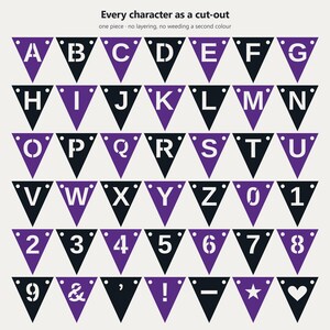 Schulbanner in Lila und Schwarz (SVG), kommerzielle Nutzung | Cricut Silhouette A-Z 0-9 Bild 5
