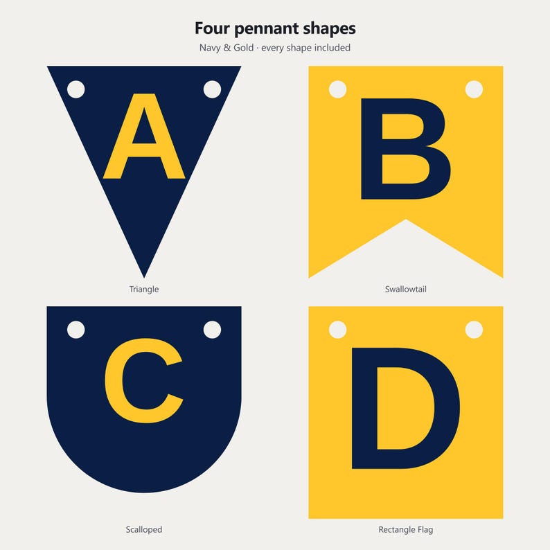 Navy & Gold School Spirit Banner SVG, Commercial Use | Cricut Silhouette A-Z 0-9 image 2