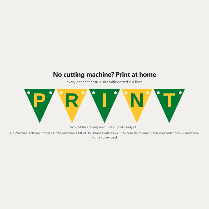 Banner verde y dorado con el espíritu escolar en formato SVG, para uso comercial / Cricut Silhouette A-Z 0-9 imagen 6
