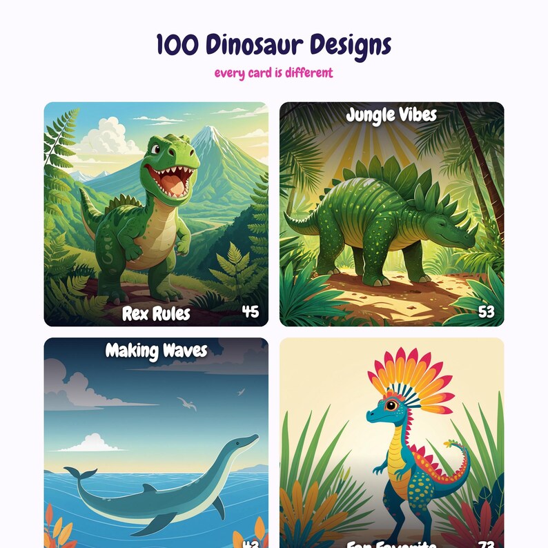 Dinosaur 100 Days of School Cards | Cricut Silhouette PNG PDF | Printable Digital Download image 8