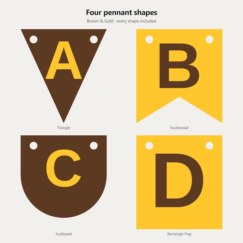 Brown & Gold School Spirit Banner SVG, Commercial Use | Cricut Silhouette A-Z 0-9 image 2