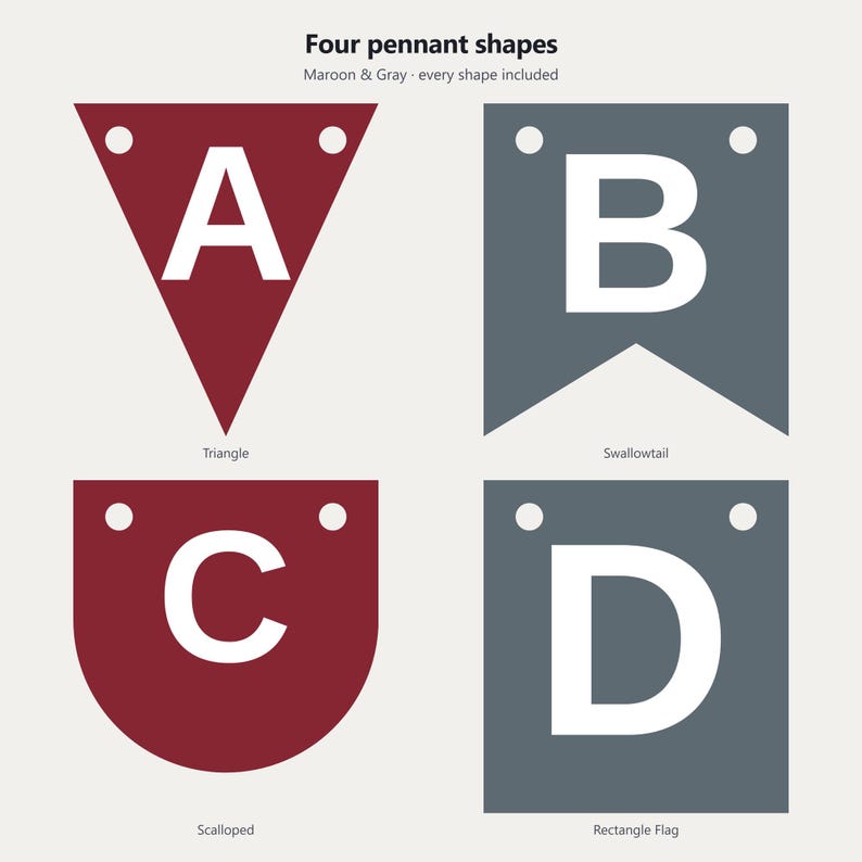 Schulbanner in Bordeauxrot und Grau (SVG-Datei), kommerzielle Nutzung | Cricut Silhouette A-Z 0-9 Bild 2
